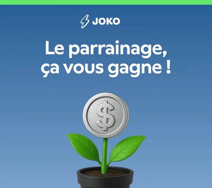 Illustration de l'article : Joko : 5€ au lieu de 3€ pour un nouveau parrainage + 10% des gains pendant un an !