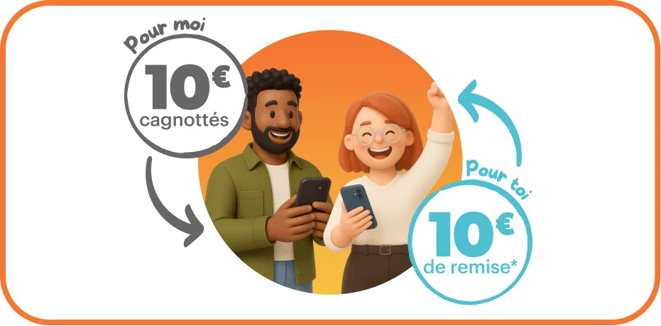 Visuel du parrainage Chronodrive : 10€ cagnottés pour le parrain et 10€ de remise pour le filleul