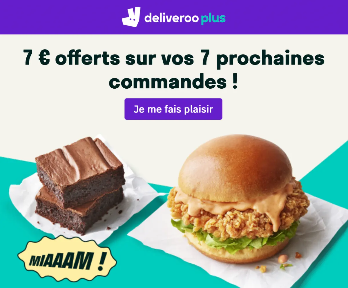 Deliveroo : 7€ offerts sur vos 7 prochaines commandes !