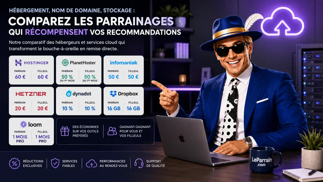 Meilleurs hébergeurs web et cloud avec parrainage
