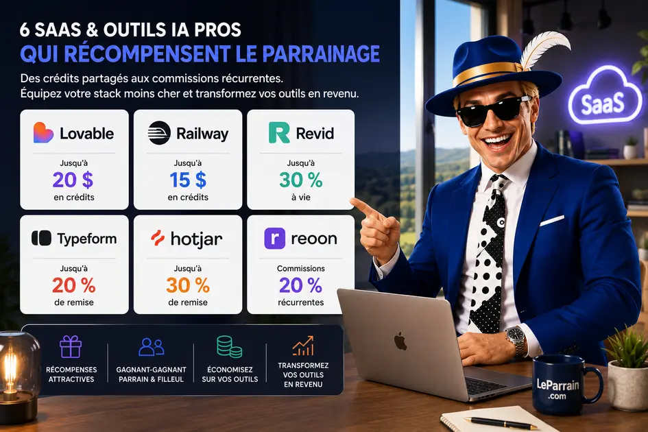 Meilleurs SaaS et outils IA pour pros avec parrainage