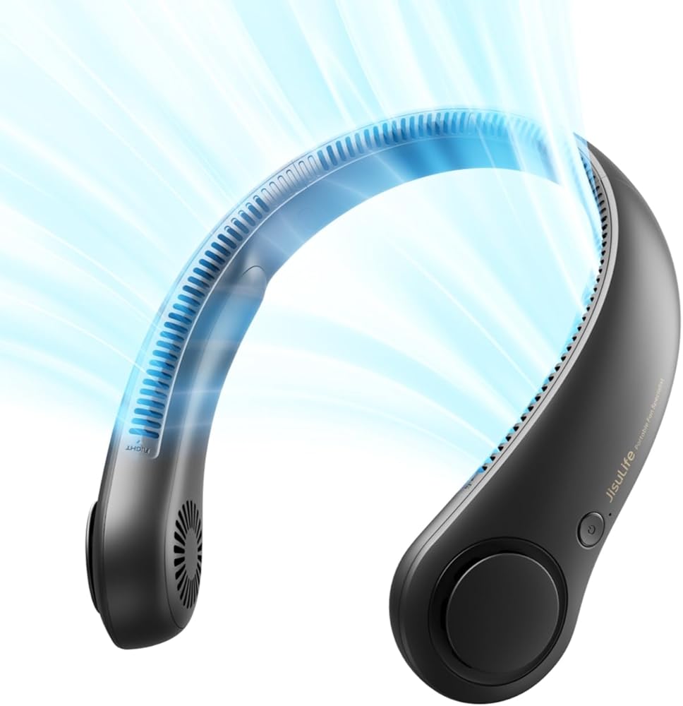 Ventilateur de cou portable JISULIFE sans pales