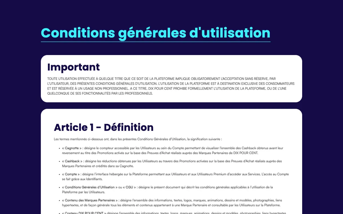Page programme de parrainage 10 Pourcent