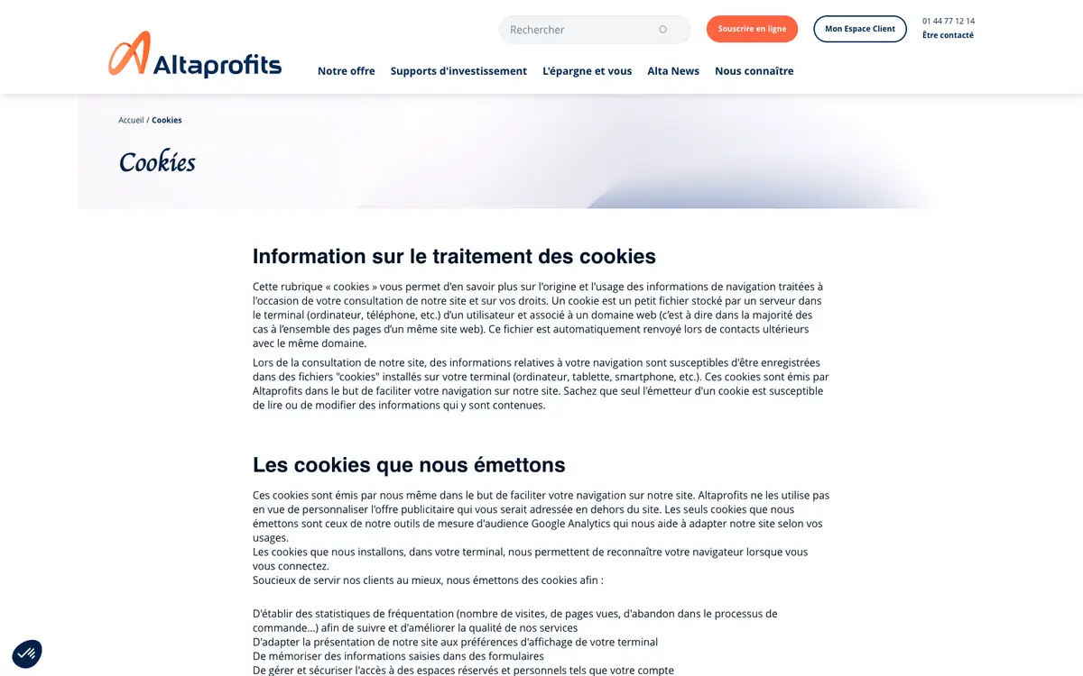 Page programme de parrainage Altaprofits