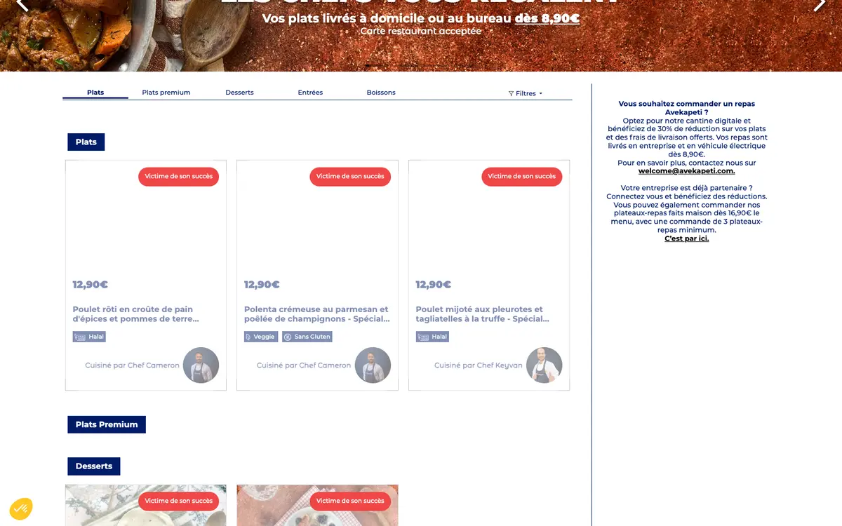 Aperçu du site Avekapeti