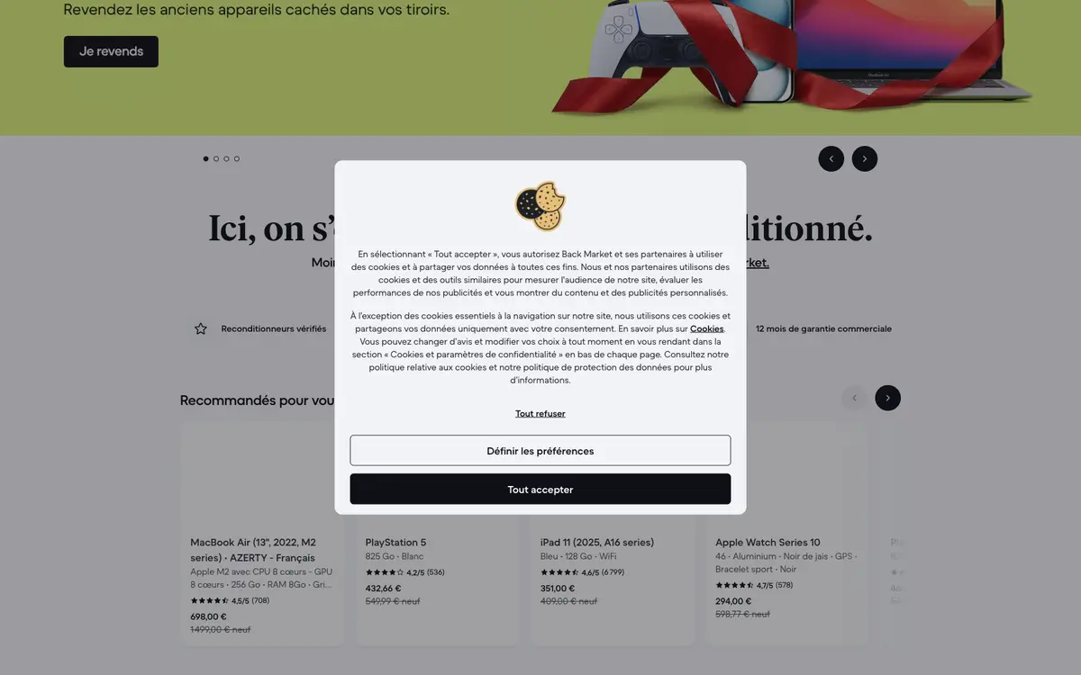 Aperçu du site Backmarket