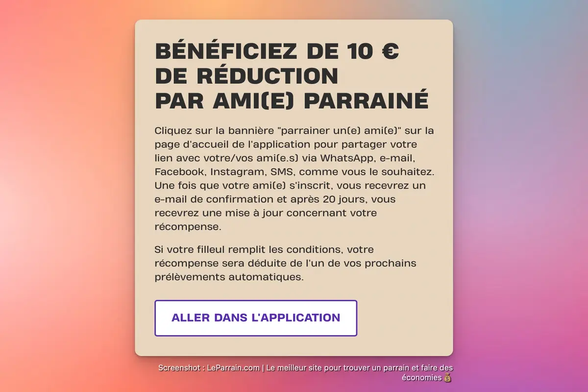 Capture d'écran 3 du programme de parrainage Basic-Fit