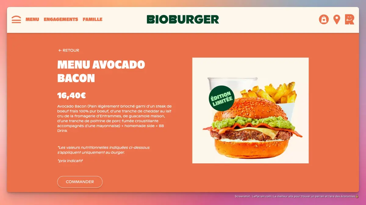 Capture d'écran 3 du programme de parrainage Bioburger