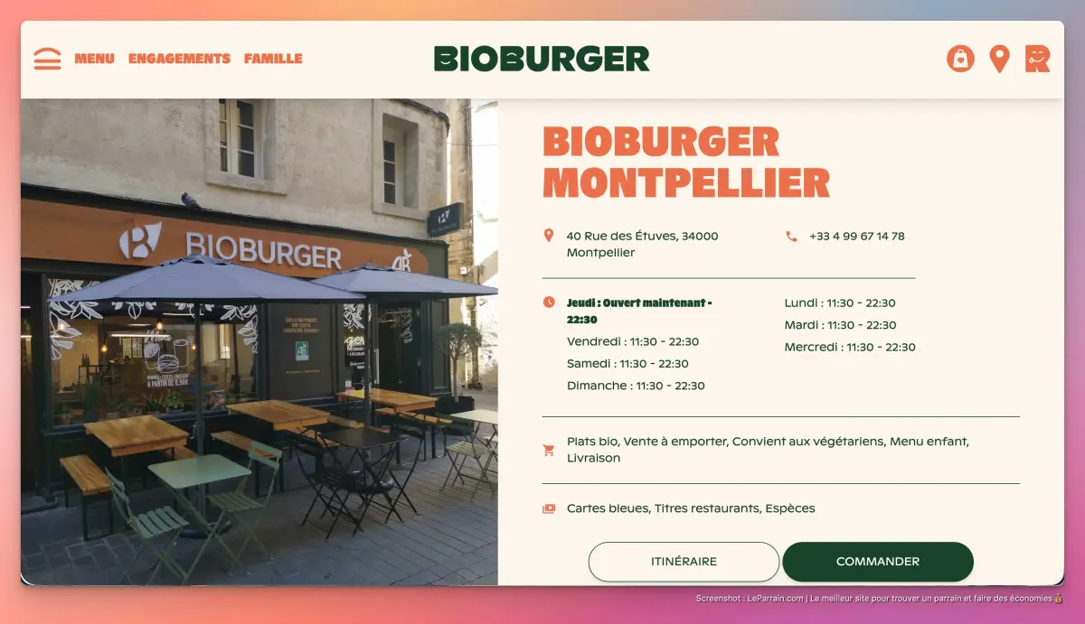 Capture d'écran 4 du programme de parrainage Bioburger
