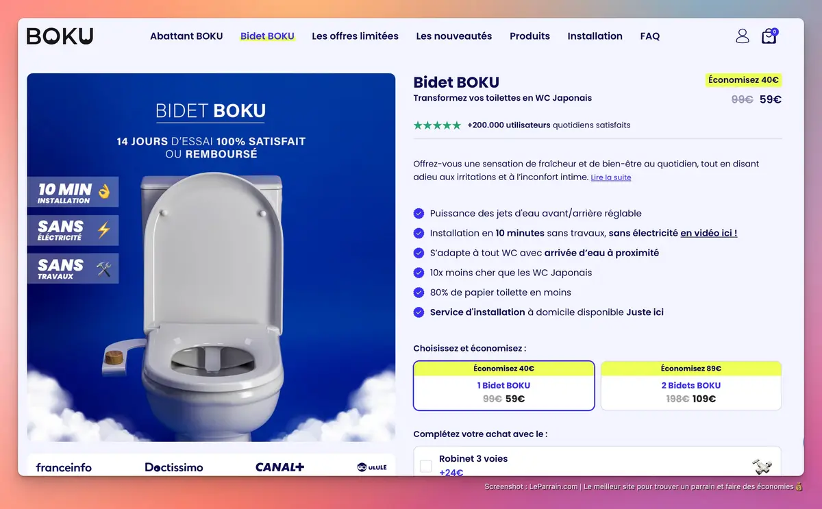 Capture d'écran 3 du programme de parrainage Boku