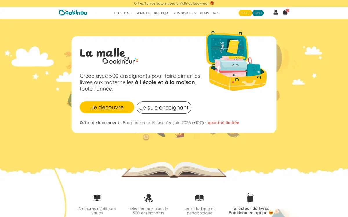 Aperçu du site Bookinou