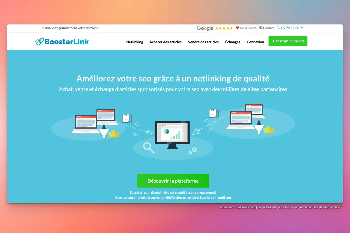 Capture d'écran 2 du programme de parrainage BoosterLink