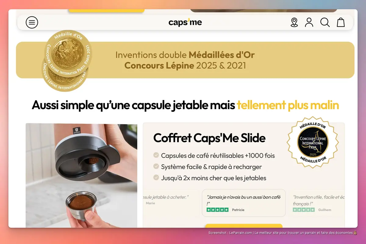 Capture d'écran 7 du programme de parrainage Caps Me