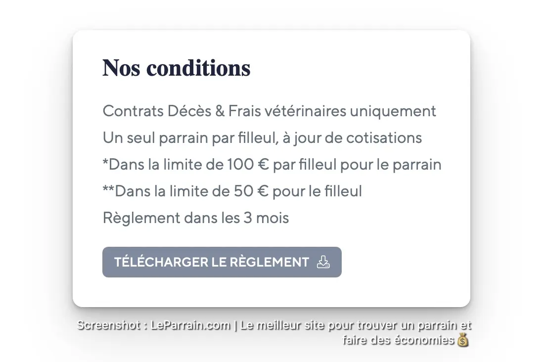 Capture d'écran 5 du programme de parrainage Cavalassur