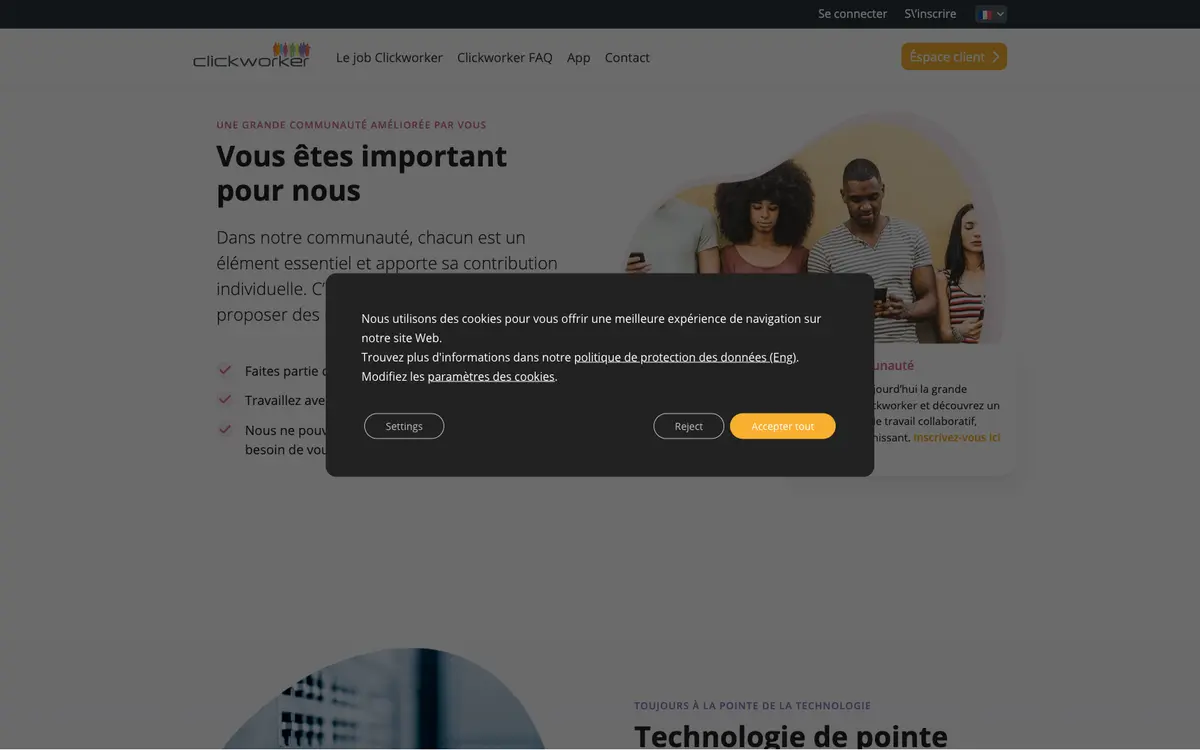 Aperçu du site Clickworker