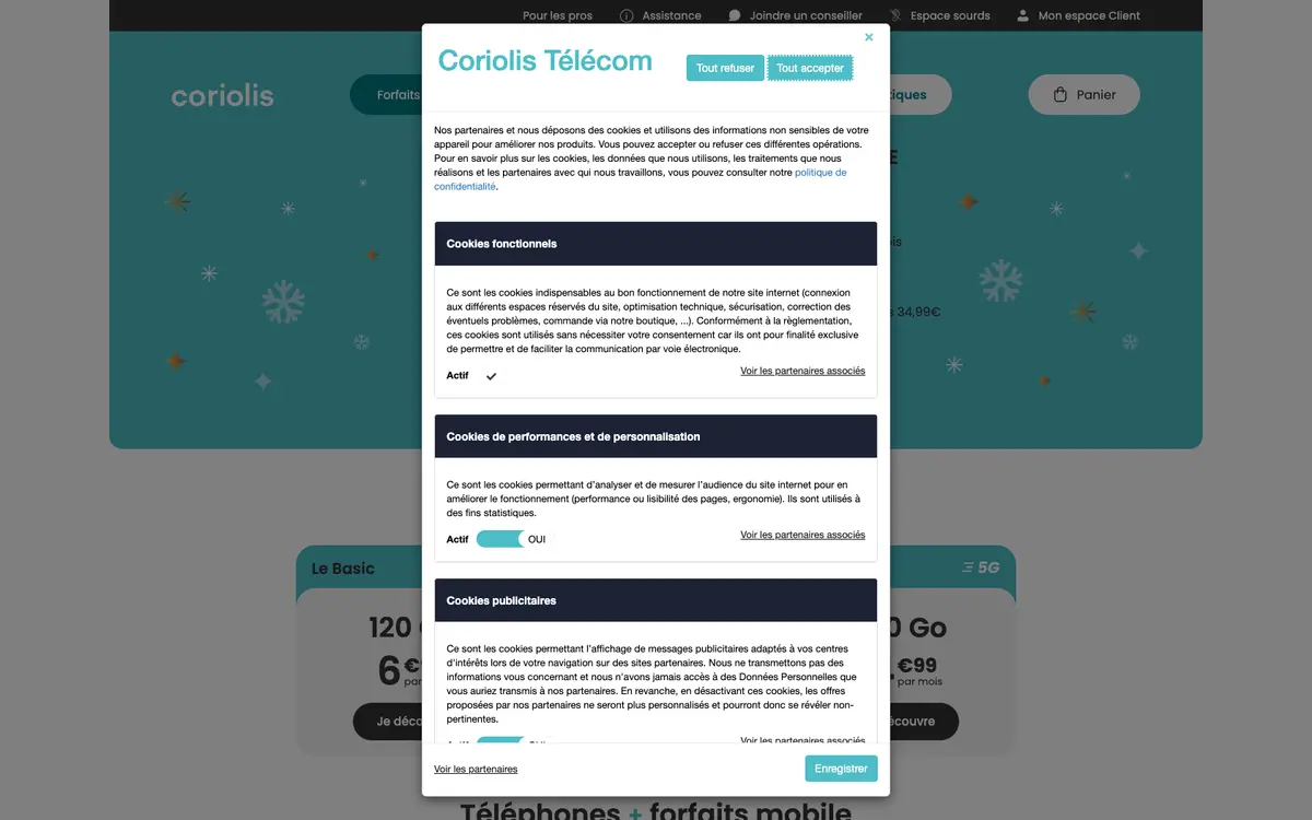 Aperçu du site Coriolis