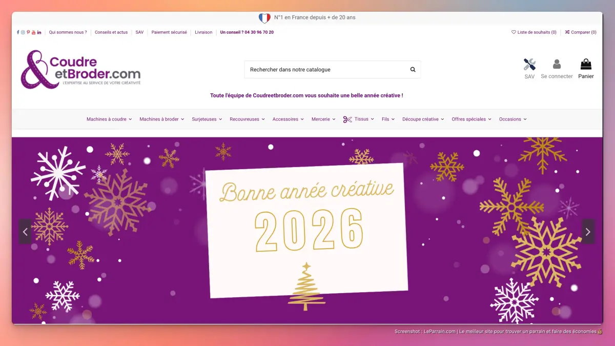 Capture d'écran 2 du programme de parrainage coudre et broder