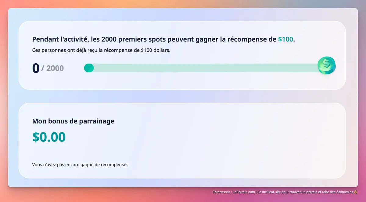 Capture d'écran 2 du programme de parrainage Coupert