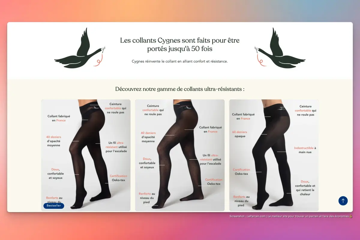 Capture d'écran 3 du programme de parrainage Cygnes