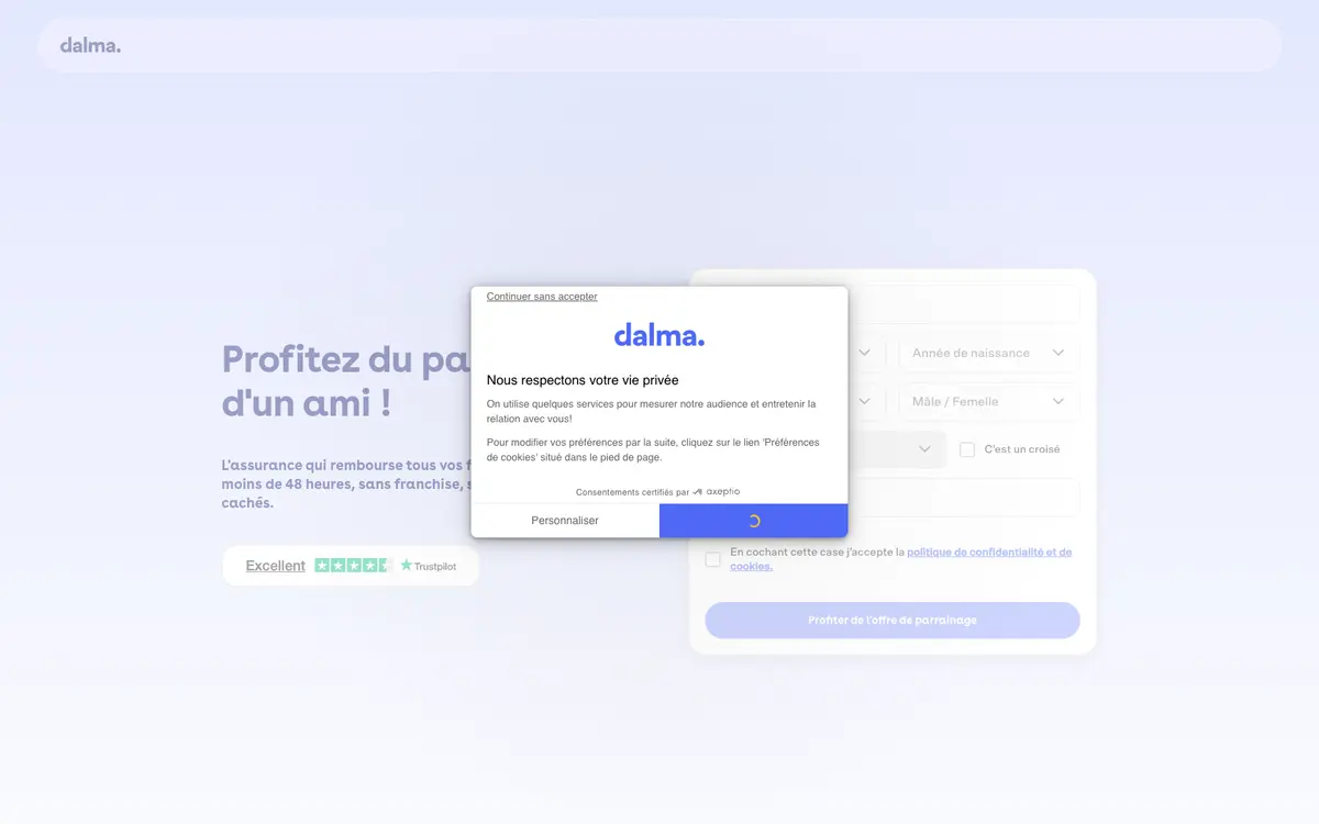 Page programme de parrainage Dalma