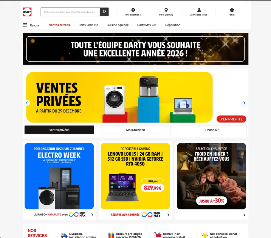 Capture d'écran 1 du programme de parrainage Darty