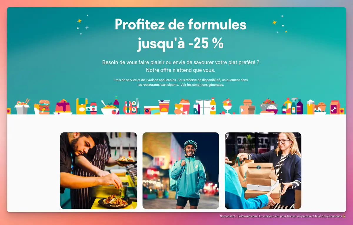 Capture d'écran 2 du programme de parrainage Deliveroo