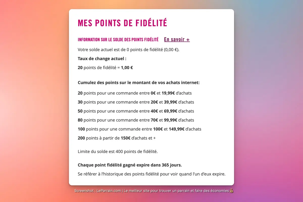Capture d'écran 5 du programme de parrainage Dorcel Store