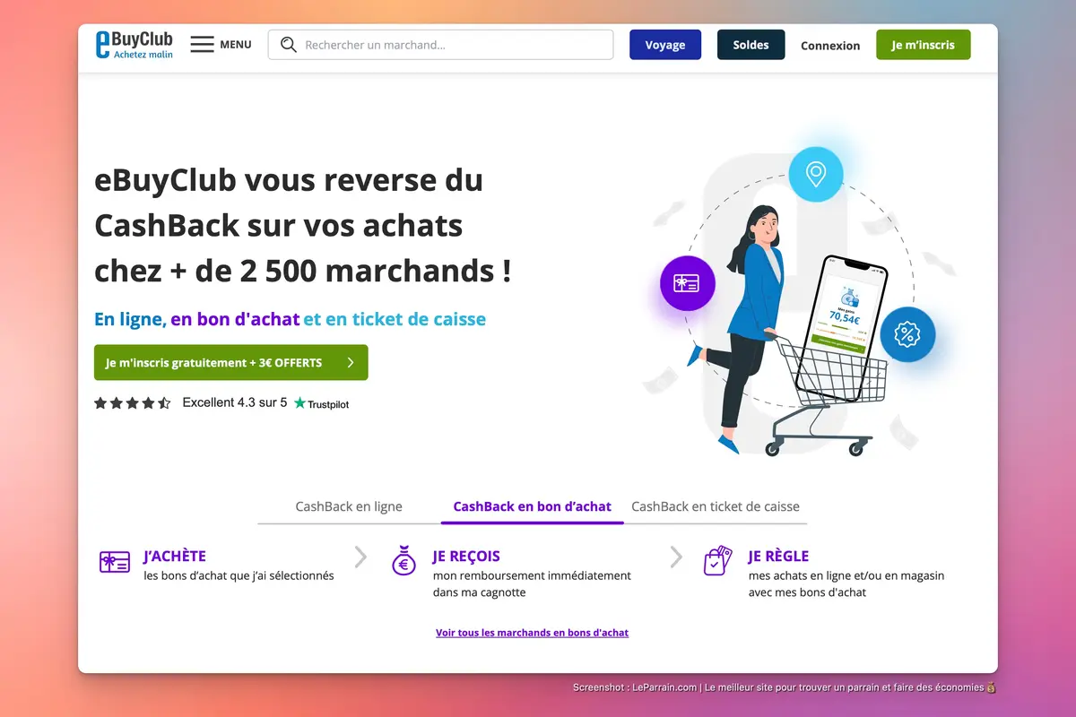 Capture d'écran 3 du programme de parrainage eBuy Club