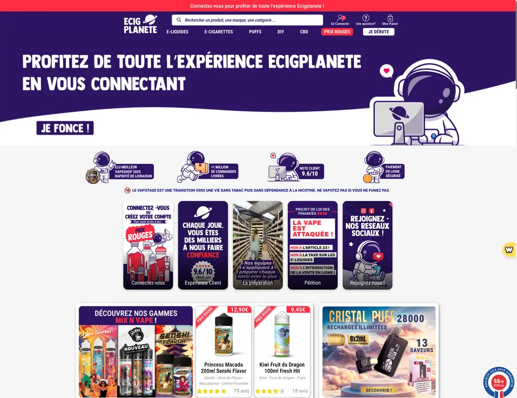 Capture d'écran 2 du programme de parrainage Ecigplanete