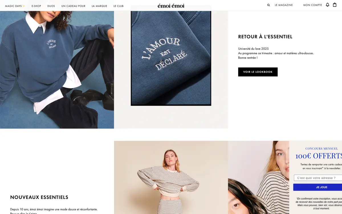 Aperçu du site émoi émoi