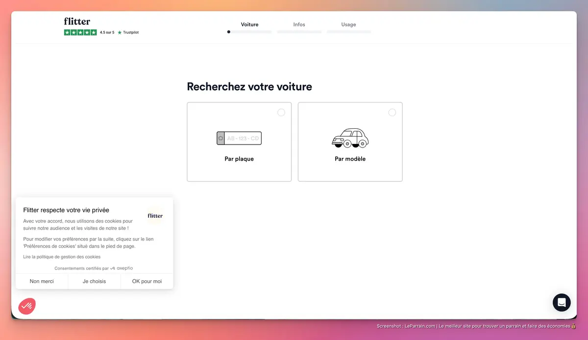 Capture d'écran 2 du programme de parrainage Flitter
