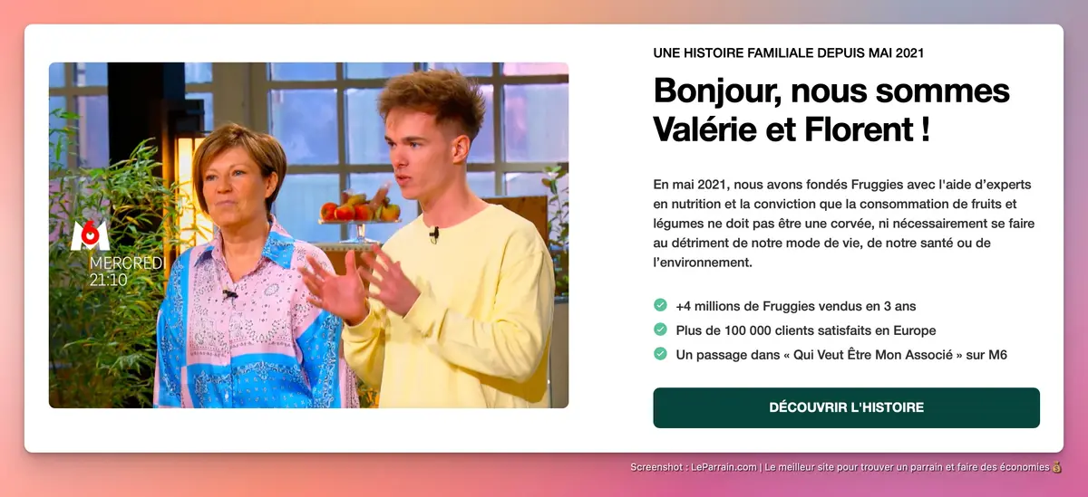 Capture d'écran 5 du programme de parrainage Fruggies
