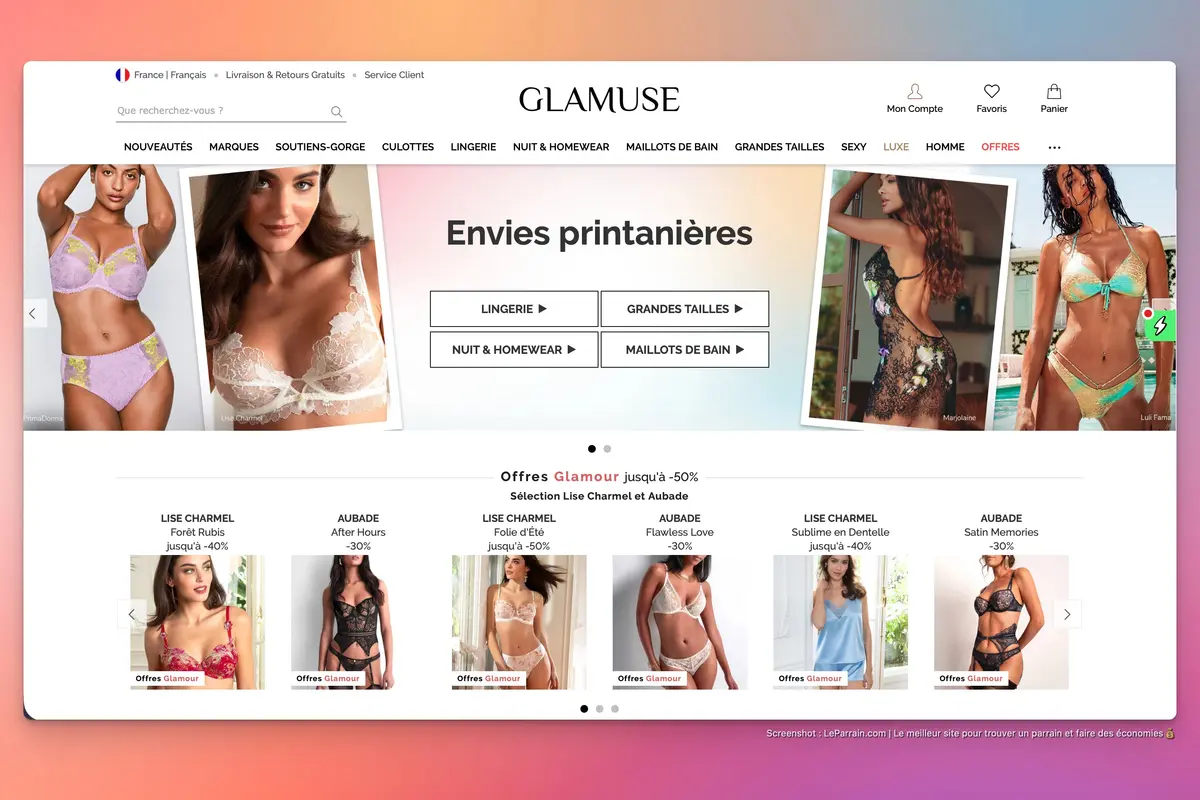Capture d'écran 5 du programme de parrainage Glamuse