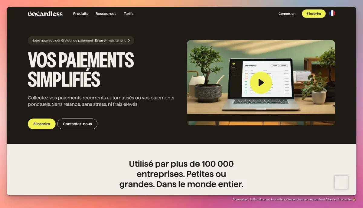 Capture d'écran 2 du programme de parrainage GoCardless