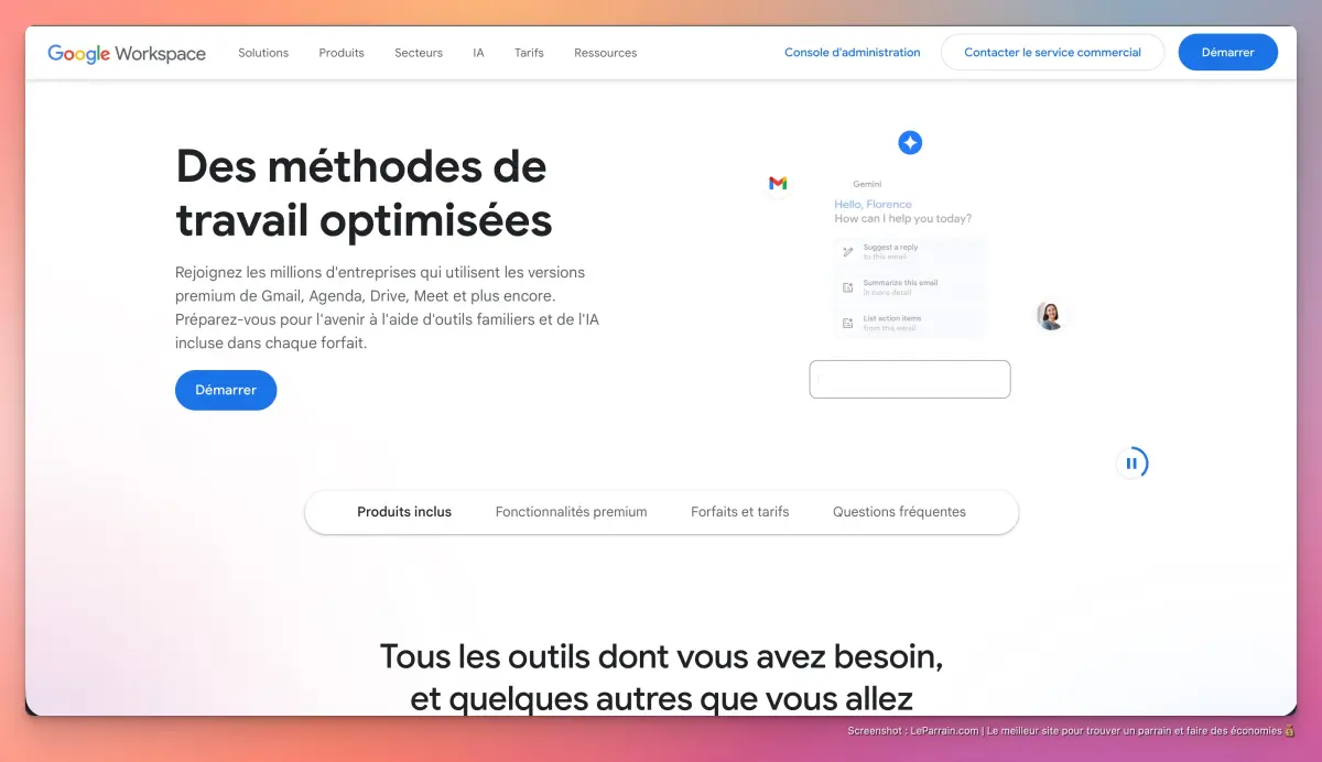 Capture d'écran 2 du programme de parrainage Google Workspace