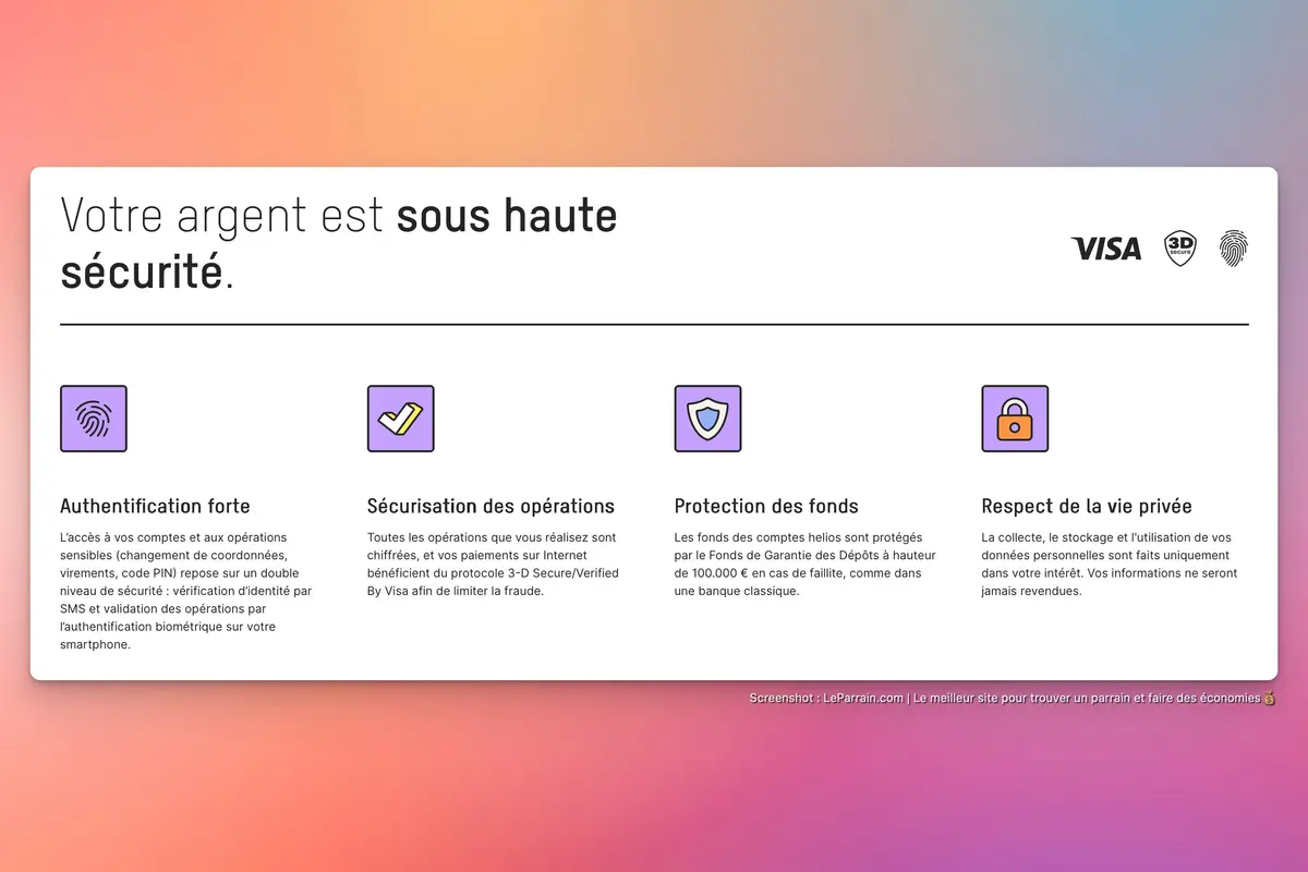 Capture d'écran 5 du programme de parrainage Helios