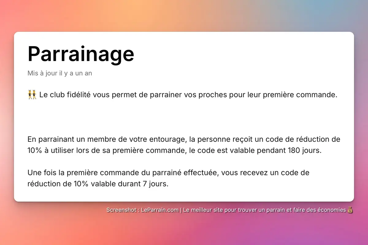 Capture d'écran 1 du programme de parrainage Hindbag