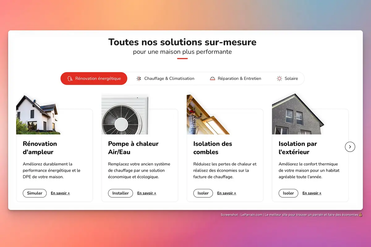 Capture d'écran 7 du programme de parrainage HomeServe