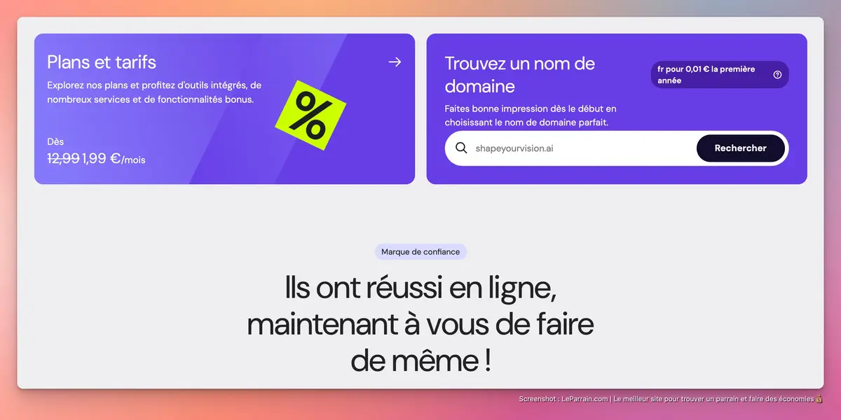 Capture d'écran 2 du programme de parrainage Hostinger
