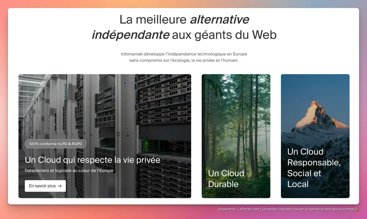 Capture d'écran 5 du programme de parrainage Infomaniak