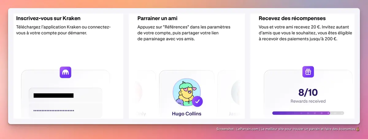 Capture d'écran 3 du programme de parrainage Kraken