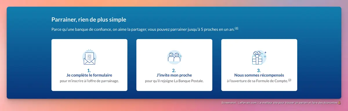 Capture d'écran 2 du programme de parrainage La Banque Postale