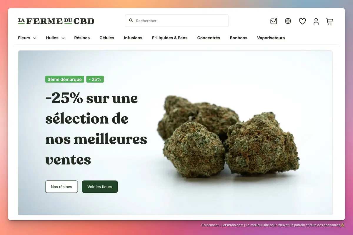Capture d'écran 2 du programme de parrainage La Ferme du CBD
