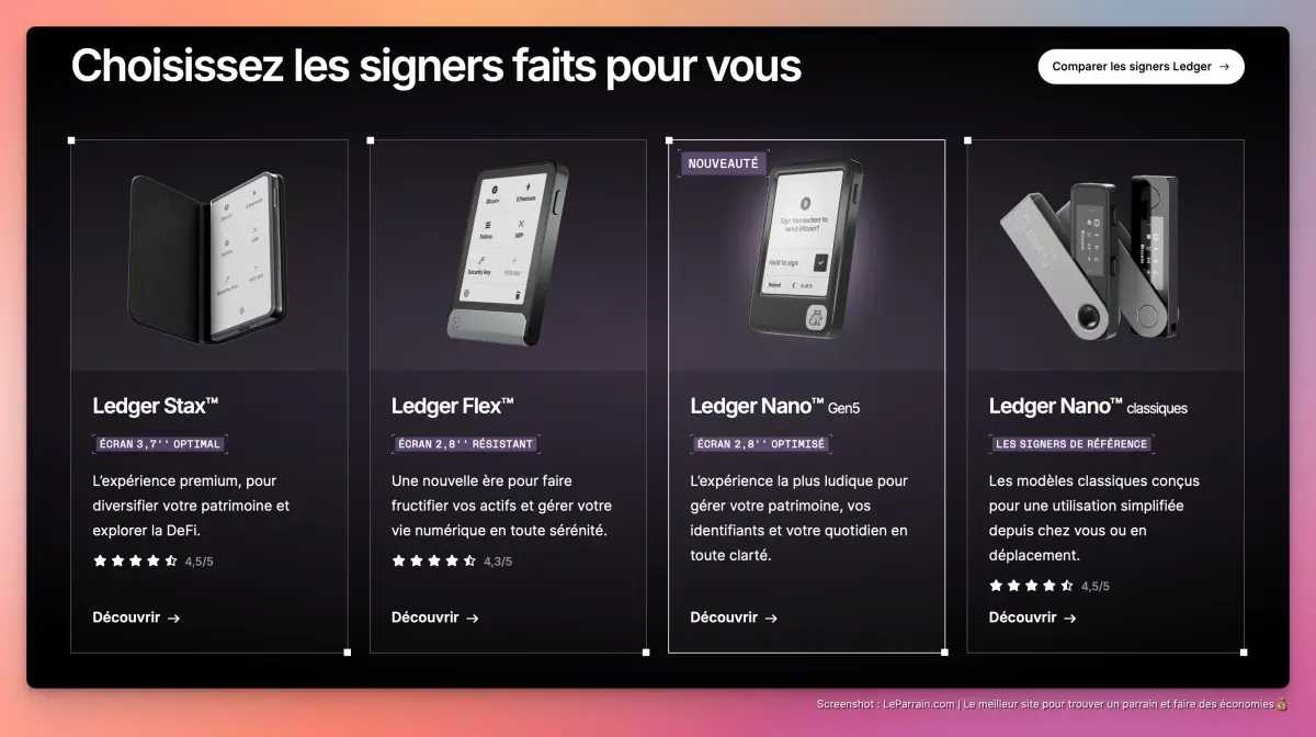 Capture d'écran 3 du programme de parrainage Ledger