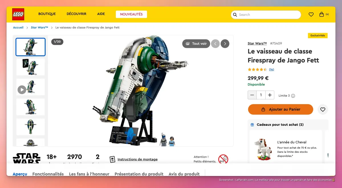 Capture d'écran 1 du programme de parrainage Lego