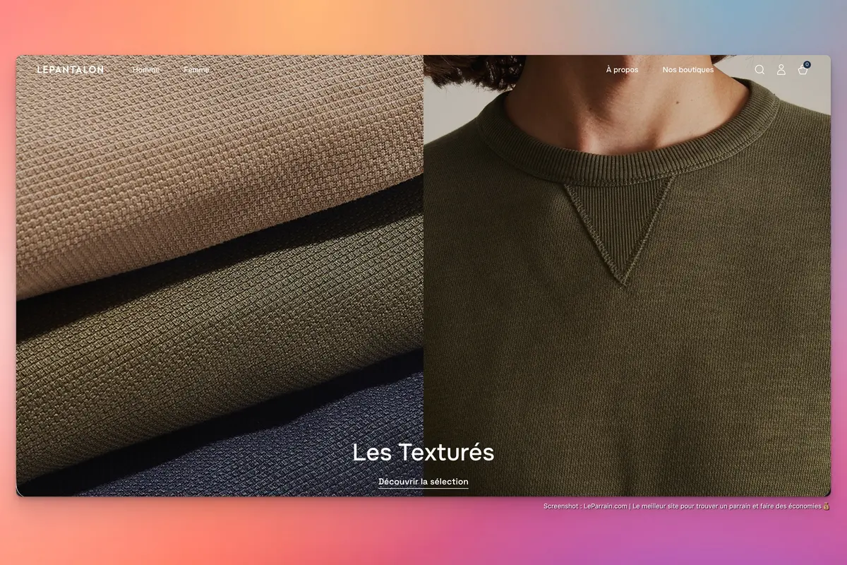 Capture d'écran 1 du programme de parrainage LePantalon