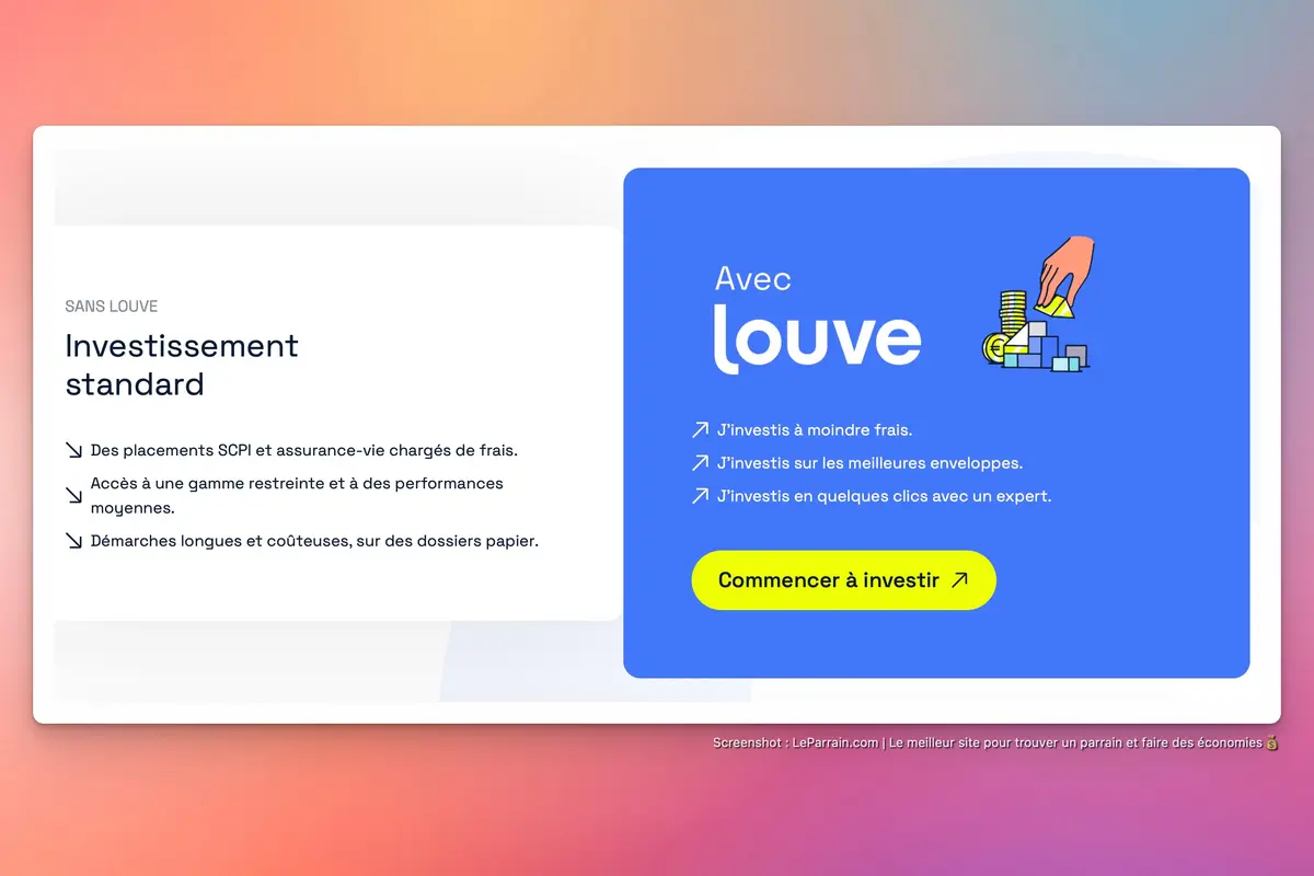 Capture d'écran 8 du programme de parrainage Louve Invest
