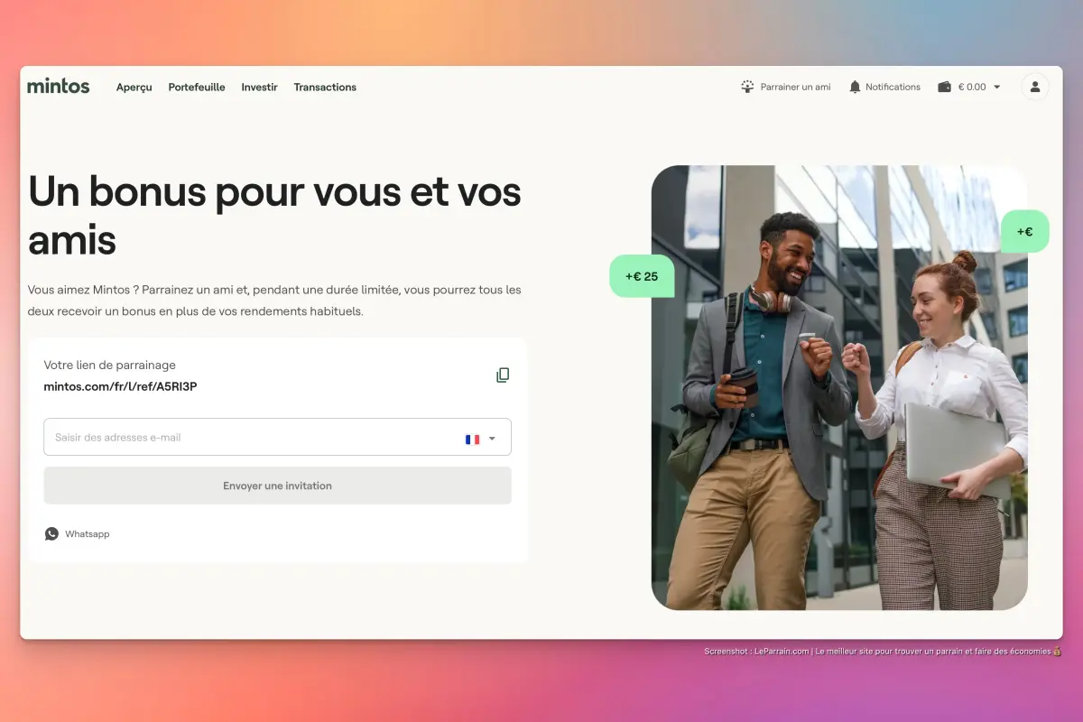 Capture d'écran 9 du programme de parrainage Mintos