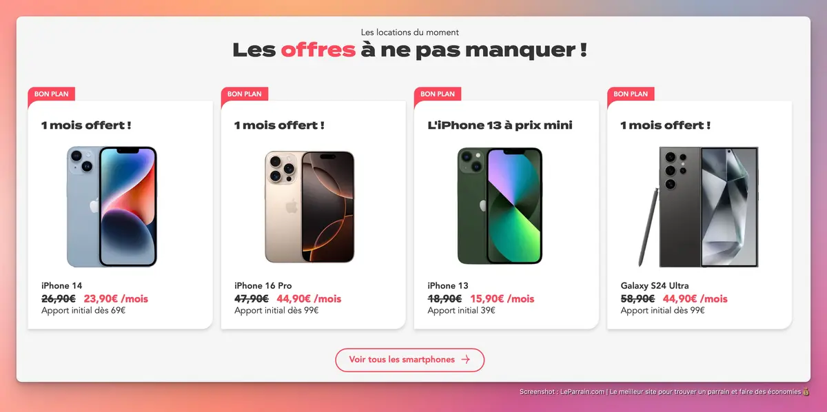 Capture d'écran 3 du programme de parrainage Next Mobiles