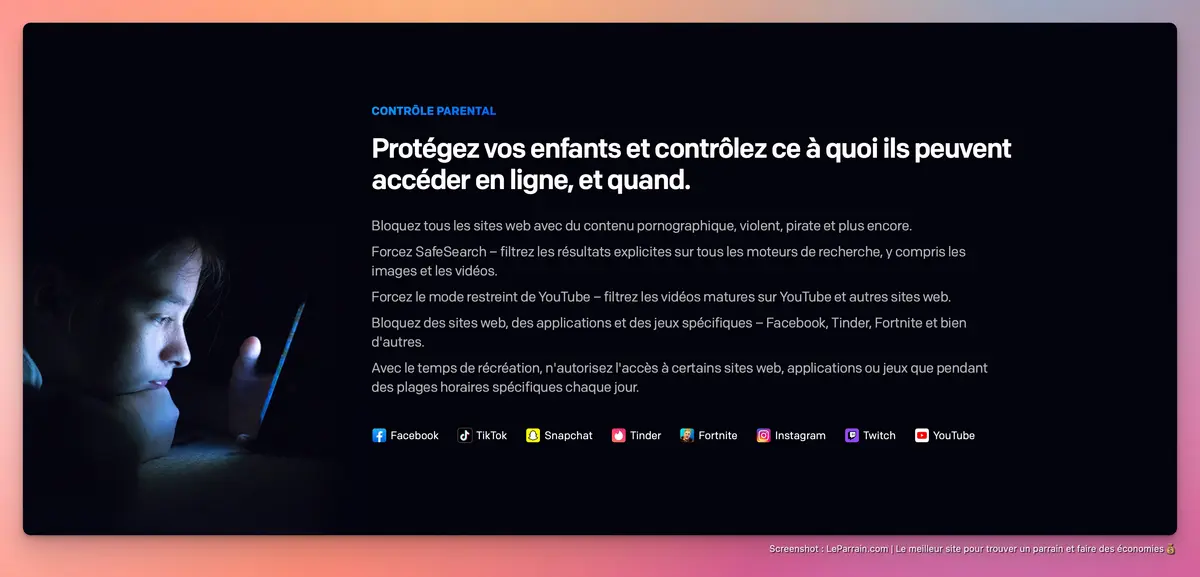 Capture d'écran 5 du programme de parrainage NextDNS